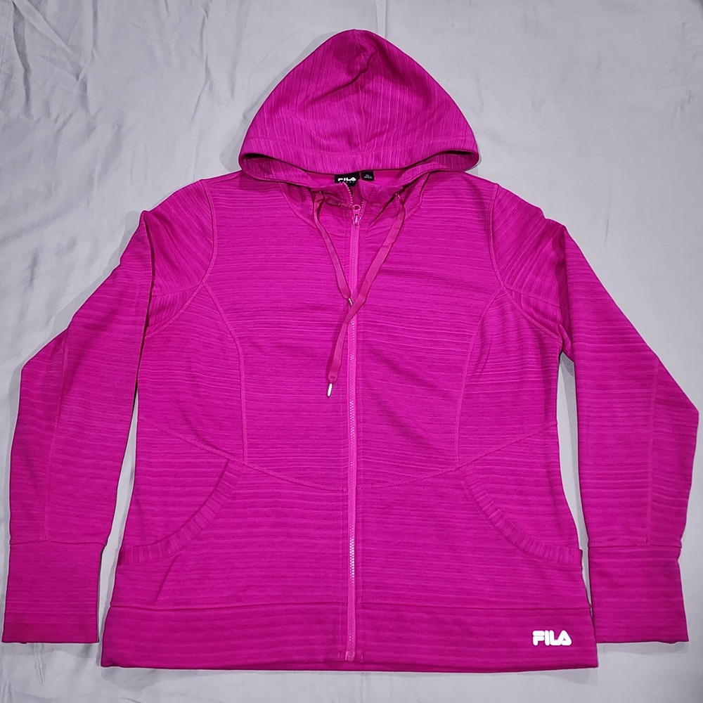 FILA Women's Vibrant Pink Zip-Up Hoodie